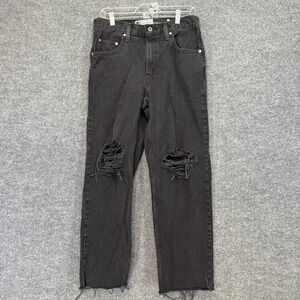 Levis Silver Tab 94 Baggy Jeans Womens 29 Black Distressed Ripped Mid Rise Denim